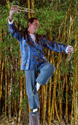 Ian Protheroe with butterfly swords